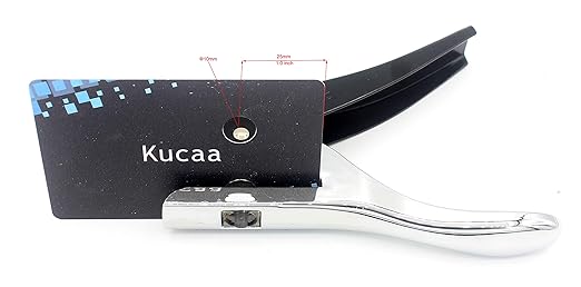 Metal Silver Hand-held 2/5 inch 10mm Round Heavy Duty Single Circle Hole Punch for ID Cards PVC Cards Badge Photos-DeskLoop Office