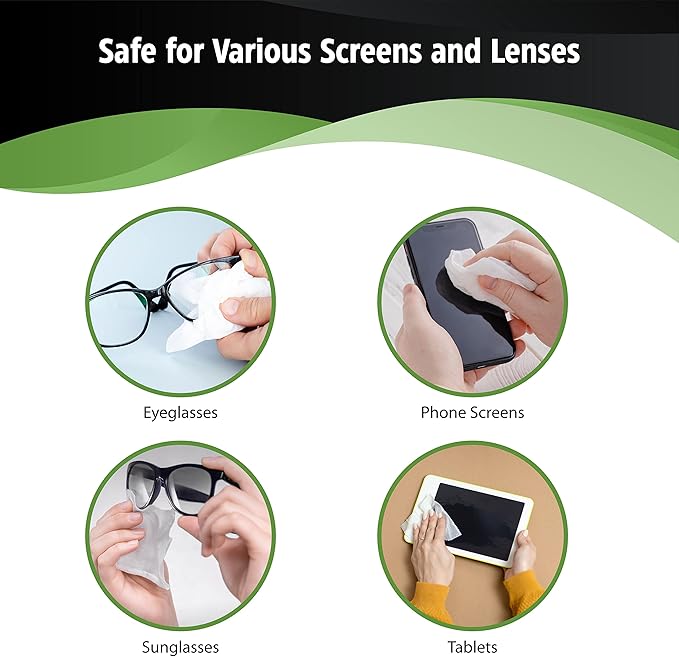 HandyClean Pre-Moistened Lens Cleaning Wipes, Eyeglass Wipes, Screen Wipes, Case of 8 Boxes - 200 ct of 6 x 5 inches Individually Packed Lens Cleaner Wipes-DeskLoop Office