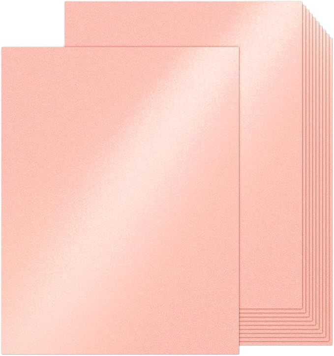100 Sheets Pink Shimmer Cardstock 8.5 x 11 Iridescent Paper, Goefun 80lb Card Stock Printer Paper for Invitations, Valentines Day, Crafts, DIY Cards-DeskLoop Office