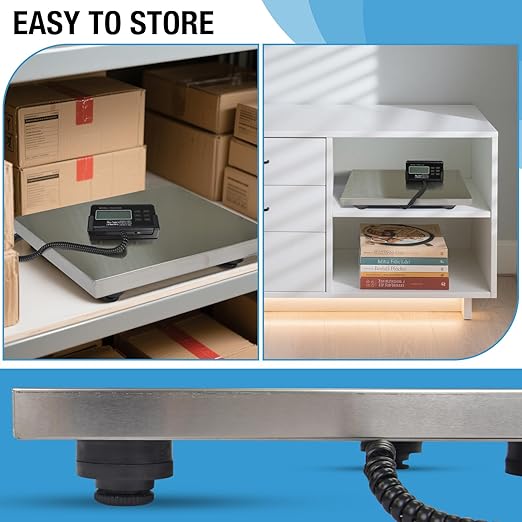 Large 440lbs Shipping Scale, 15"X 12" Platform Heavy Duty Stainless Steel Platform for Postal Industrial Floor Business Office Home Warehouse Package Luggage-DeskLoop Office