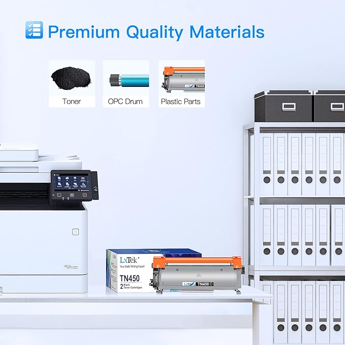LxTek Compatible Toner Cartridge Replacement for Brother TN-450 TN450 TN420 to use with MFC-7360N DCP-7065DN IntelliFax 2840 2940 MFC-7860DW MFC-7460DN HL-2270DW MFC7240 Printer (Black, 4 Pack)