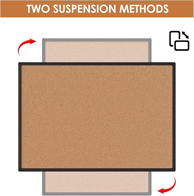 Board2by 2-Pack Cork Board Bulletin Board 24 x 36, Black Aluminium Framed 2 x 3 Corkboard, Office Board for Wall Cork, Large Wall Mounted Notice Pin Board with 32 Push Pins for School, Home & Office-DeskLoop Office