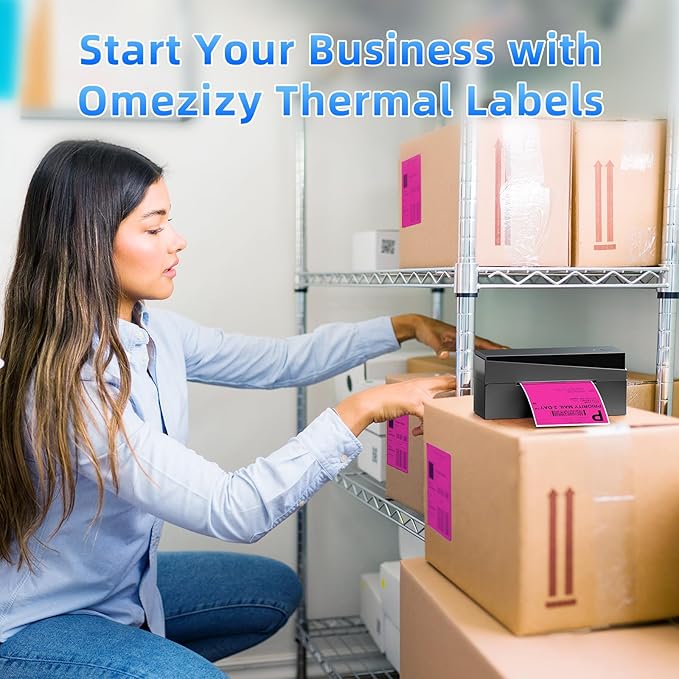 4x6 Thermal Labels, 1 Packs of 500 4x6 Fold Labels Rose Red - Compatible with JADENS, ASprink, Phomemo, Rollo, Zebra, Omezizy and Other Thermal Printers-DeskLoop Office