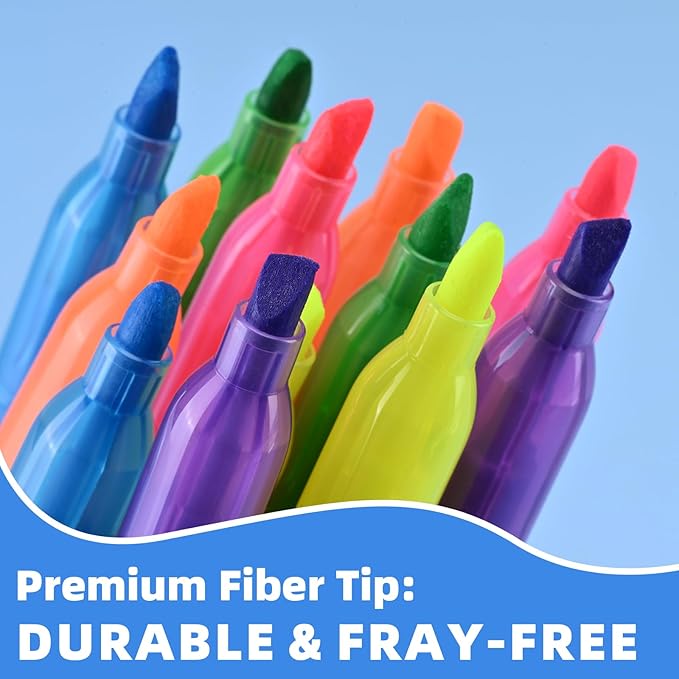 Assorted Colors Fluorescent Highlighters, 36 Pack, Chisel Tip Colored Highlighter Bulk, Quickly Drying, Perfect for Students Kids Adults Classroom, School, Office, Bible Study-DeskLoop Office
