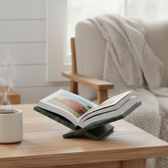 Bloomingville Decorative Marble Book Holder, Sage Green - Image 9