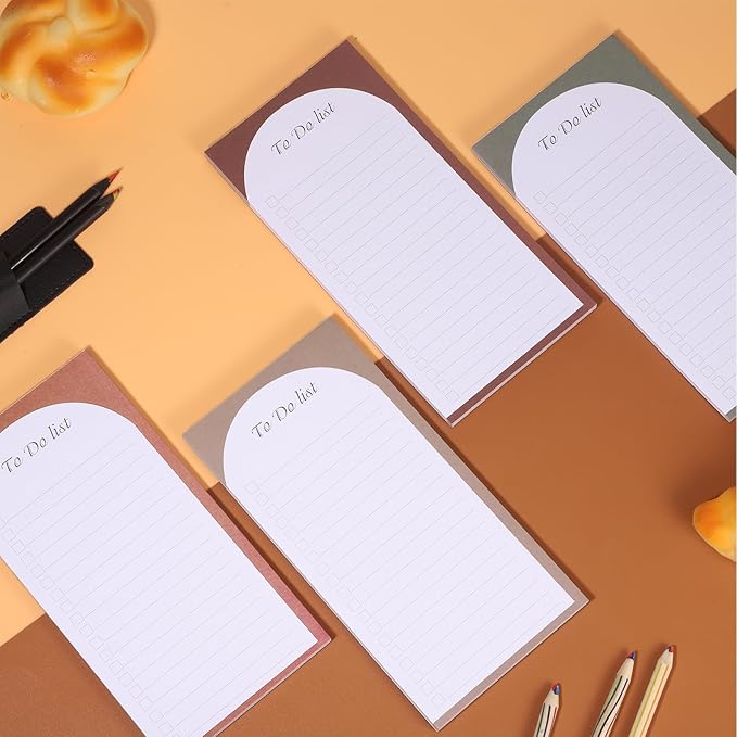 4 Pack Magnetic To Do List for Refrigerator with Pen Holder, Totally 200 Sheets Magnetic Fridge Notepad Magnetic Shopping List Pad for Fridge(Morandi Design)-DeskLoop Office