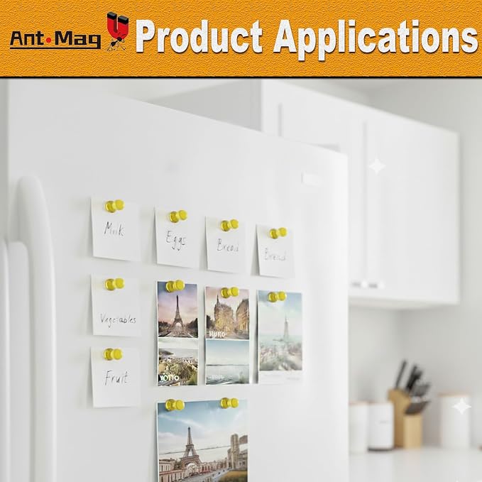 Ant Mag Magnetic Push Pins, 10 Pack Strong Whiteboard Magnets - Image 6