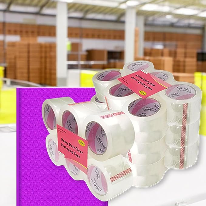 iMBAPrice 3-Inch Clear Packing Tape, 24 Rolls Extra Wide Shipping & Packing Tape (3" x 110 yard/330' Each) - Moving & Adhesive Carton Sealing for Office and Storage-DeskLoop Office
