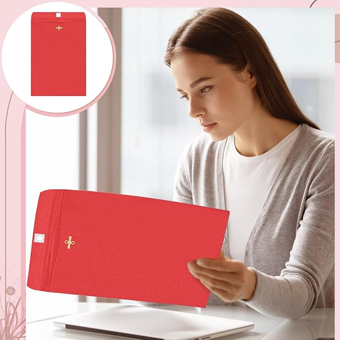 Geyee 100 Pcs Clasp Manilla Envelopes 9 x 12 Inch Gummed Colored Envelopes for Storing or Mailing for Home Office Business Supplies(Red)-DeskLoop Office