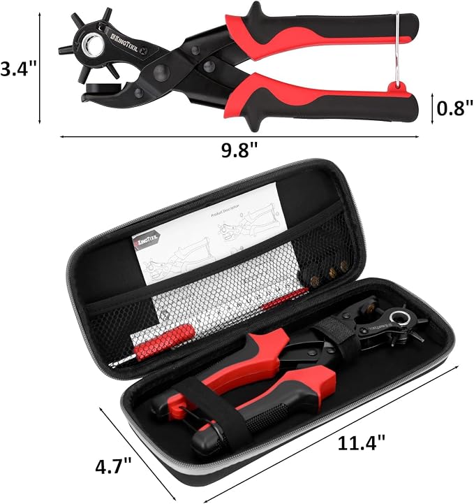 KingTool Leather Hole Punch Set, Super Heavy Duty Rotary Puncher - Image 7