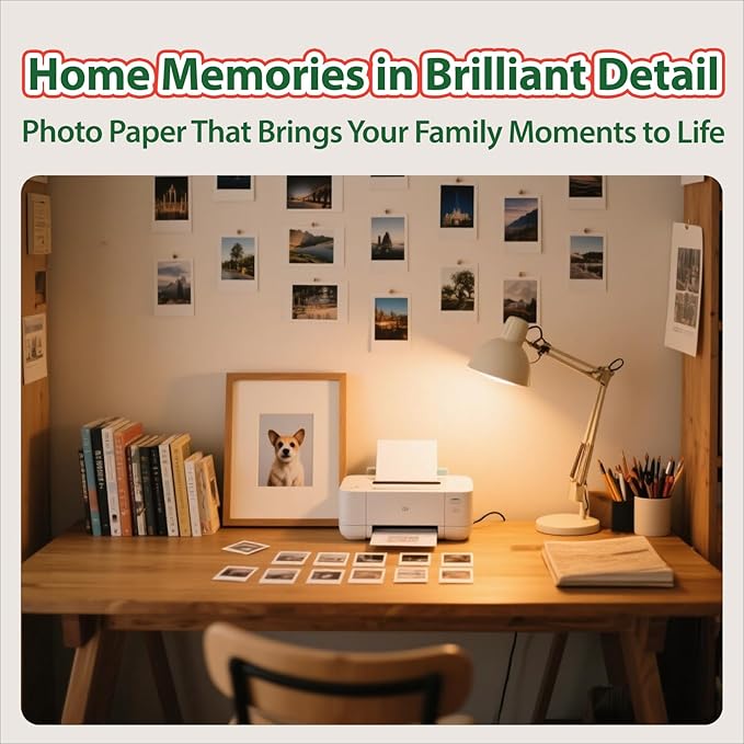 Uinkit Premium Glossy Inkjet Photo Paper - 5x7 Inch, 48lb 180gsm, 100 Sheets - Professional Photographic Quality, Dye Ink Compatible, High-Gloss Finish for Stunning Portraits & Art Prints-DeskLoop Office