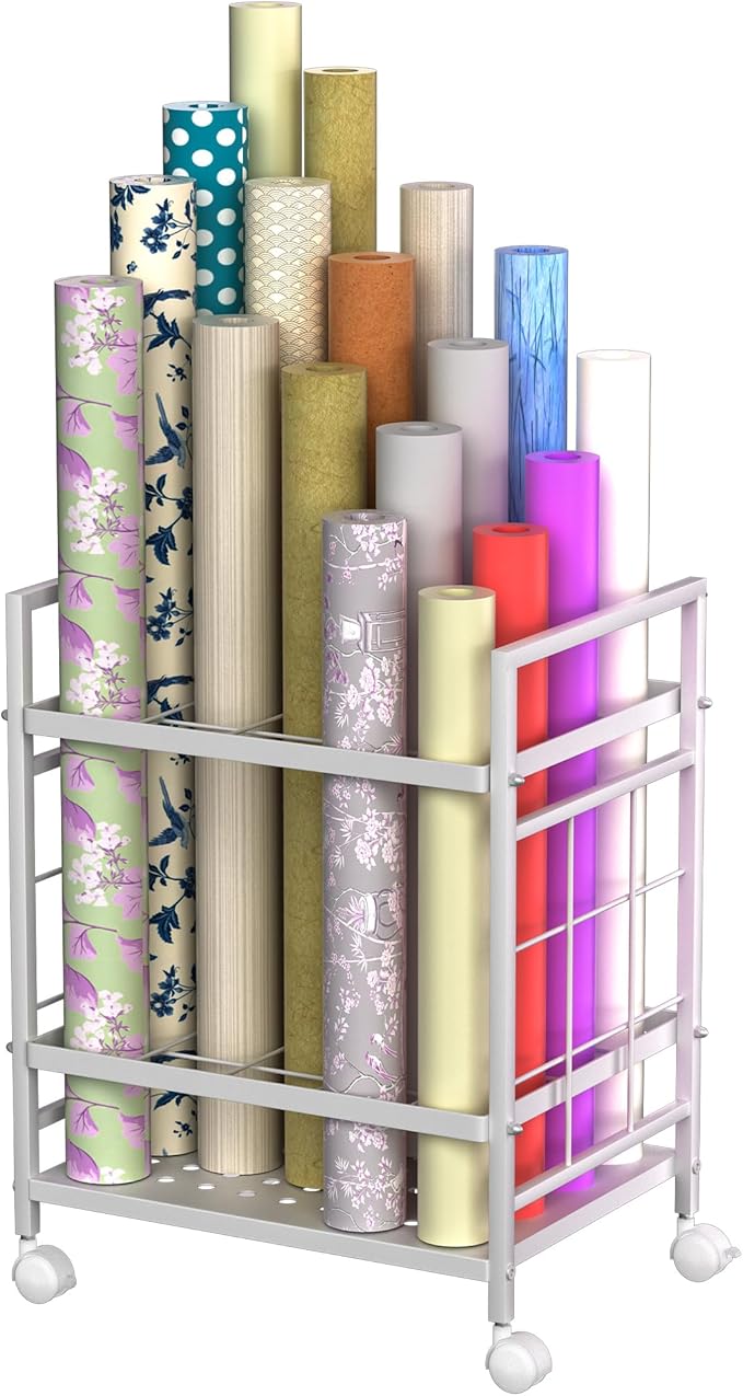 Blueprint Storage Rack, Blueprint Holder with Wheels, Used for Storing Blueprint/Carpet/Map/Poster/Architectural Construction Plan, 20 Slots, 2 Brakes, Silent wheel for Home, Office, School(Black)-DeskLoop Office