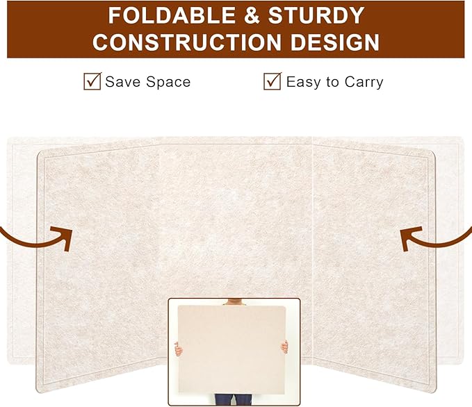Extra Large Bulletin Board, 96 X 48 inches Cork Board with 30 Pushpin, 8' x 4' Felt Cork Board Notice Pin Board, Self-Adhesive Vision Board Mood Board Foldable Photo Board for Wall - Oatmeal-DeskLoop Office