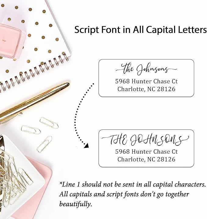 Personalized Return Address Labels Simple - Set of 240 Elegant Custom Mailing Labels for Envelopes, Self Adhesive Flat Sheet Rectangle Personalized Name Stickers (White)-DeskLoop Office