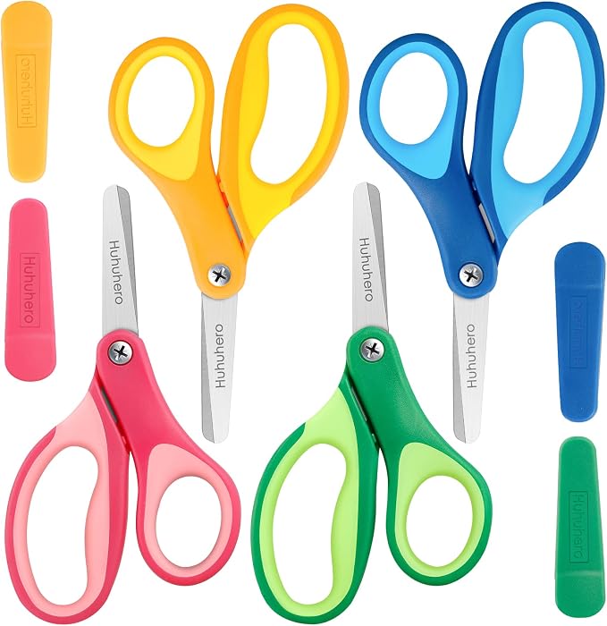 Huhuhero Kids Scissors, Soft Grip Craft Cutting Scissors - Image 9