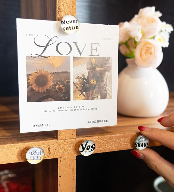 24Pcs Decorative Push Pins,Decorative Thumb Tacks for Bulletin Board, Cork Board Thumbtacks,Photos Wall Maps,Cute Thumbtack for Cubicle Decor,Classroom,Home and Office Decor(Motivational-Yes)-DeskLoop Office