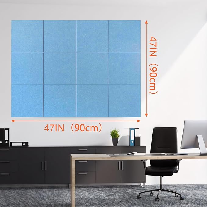 Cork Boards for Walls 48" x 36" Felt Board Alternative, 12 Pack Felt Wall Tiles Bulletin Board, Large Cork Board for Office Pin Board Tack Board Cork Boards-DeskLoop Office