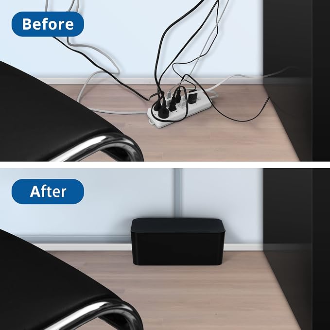 ZhiYo Cable Management Box, Power Strip Organizer, 2 Pack, Hidden Rear Cable - Image 5