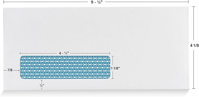 Aimoh #10 Custom Printed Single Left Window Self Seal Security Envelopes, Text and Logo Customization, Self Sealing Closure, Security Tinted, Size 4-1/8 x 9-1/2 Inches, 24 LB, 100 Count (72352-100)-DeskLoop Office