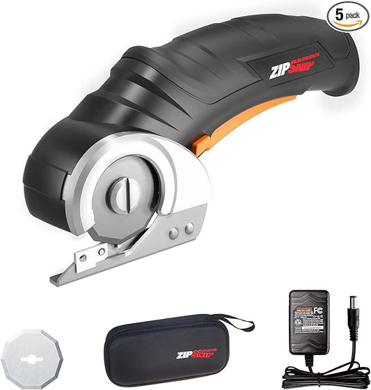 Worx Zipsnip Cordless Electric Scissors, Rechargeable Cardboard Box Cutter, 4V Powerful Fabric Scissors with 2 Safety Blades & Storage Bag WX082L.2-DeskLoop Office