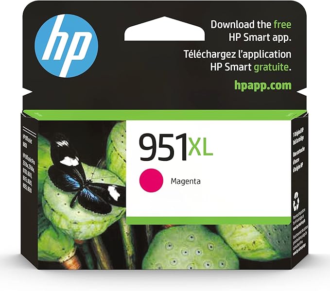 HP 951XL Magenta High-yield Ink Cartridge for HP Printers | Works with Printer Series: OfficeJet 8600, Pro 251dw, 276dw, 8100, 8610, 8620, 8630 | Eligible for Instant Ink | CN047AN-DeskLoop Office