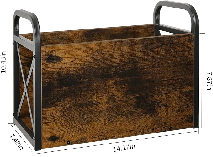 YINMIT Magazine Holder, Magazine Rack Floor, Magazine Storage Basket, Folder Organizer Bin for Books, Newspapers, Tablets-DeskLoop Office