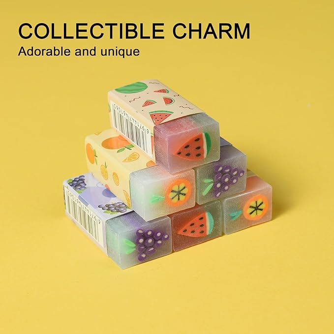 18Pcs Cute Fruit Erasers for Kids Bulk, Kawaii Fun Pencil Jelly Erasers for School Classroom Supplies Prize Gifts Party Favors-DeskLoop Office