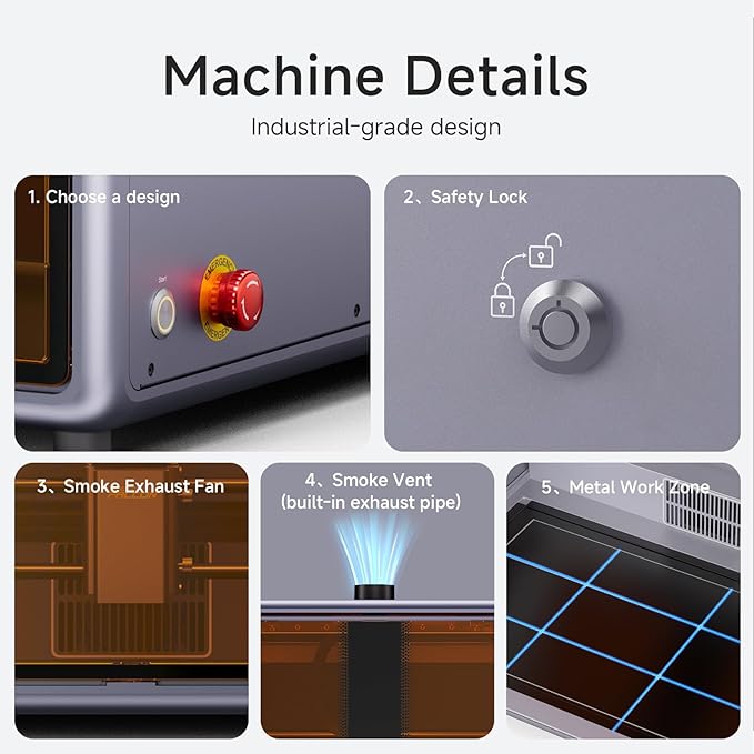 Creality Falcon A1 10W Laser Engraver, Enclosed Laser Cutter with Air Assist, HD Camera Positioning, Beginner-Friendly, Class 1 Safety Laser Engraving Machine for Wood and Metal, Acrylic-DeskLoop Office