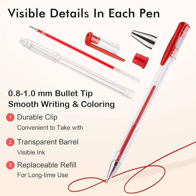 Shuttle Art 120 Unique Colors (No Duplicates) Gel Pens Gel Pen Set for Adult Coloring Books Art Markers-DeskLoop Office