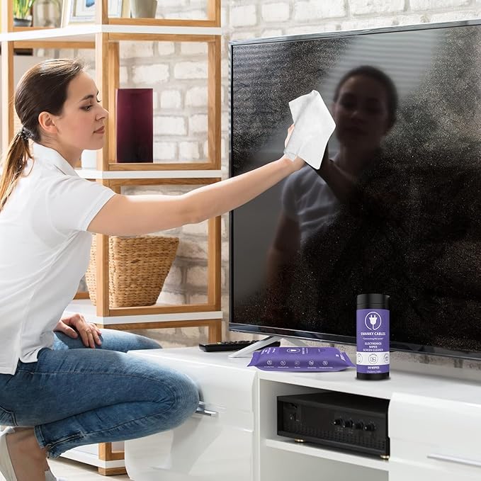 Screen Cleaner Wipes Bundle - Electronic Wipes for Screens, Computer, Phone, TV, Monitor and Lens, Tech Cleaning Supplies, Includes Microfiber Cloth - 2 Canister & 2 Soft Wipes-DeskLoop Office