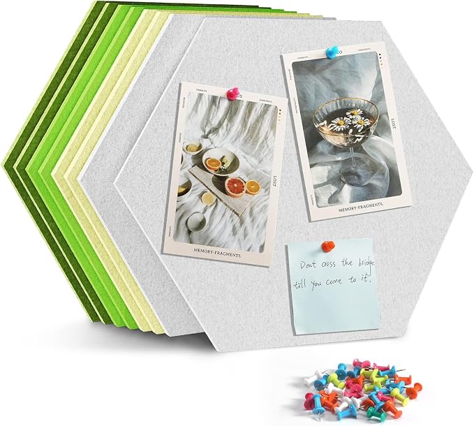 8 Pack Hexagon Felt Bulletin Board Tiles - Image 9