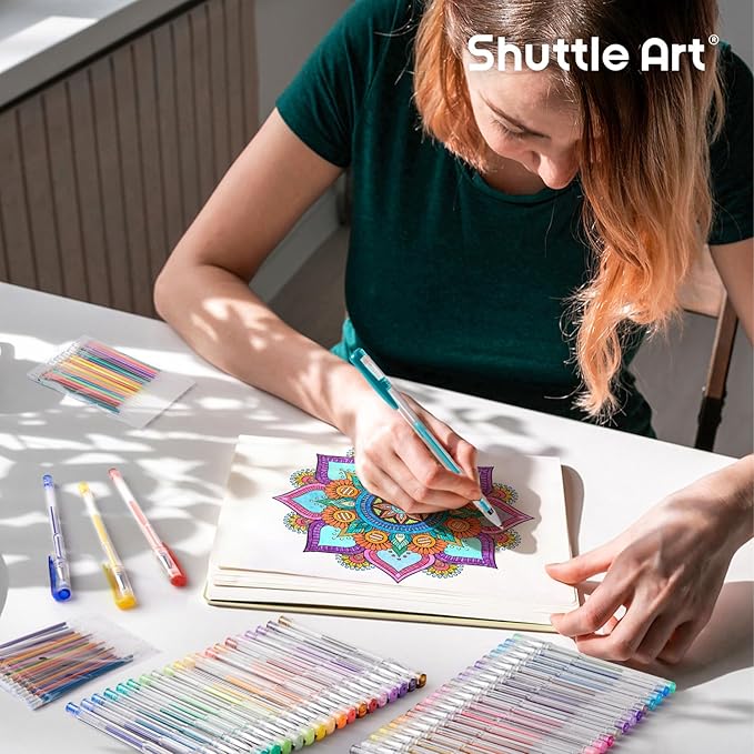 Shuttle Art 80 Pack Glitter Gel Pens, 40 Colors Glitter Gel Pens Set with 40 Refills for Adults Coloring Books Drawing Crafts Scrapbooking Journaling-DeskLoop Office