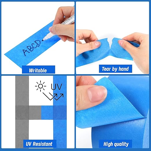 5 Rolls Painters Tape 2 Inch Wide, Blue Painters Tape Bulk 1.89In × 55Yd × 5 Rolls Blue Tape, Multi-Surface Masking Tape for Wall Painting Edge Treatment DIY Crafts, Total 275 Yards-DeskLoop Office