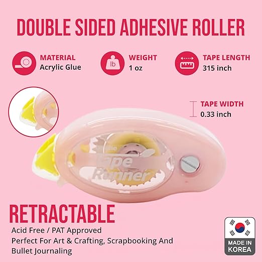 TapeRunner Double-Sided Adhesive Tape, 5/16 Inches by 315 Inches, Set of 5 Applicators-DeskLoop Office