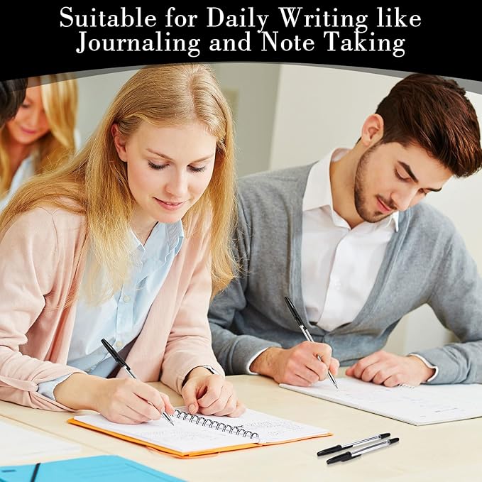 200 Pieces Ballpoint Pens Bulk Black Ink, 1.0mm Medium Point, Bullet Tip Smooth Writing Pens for Office, Business, Server, School Supplies-DeskLoop Office