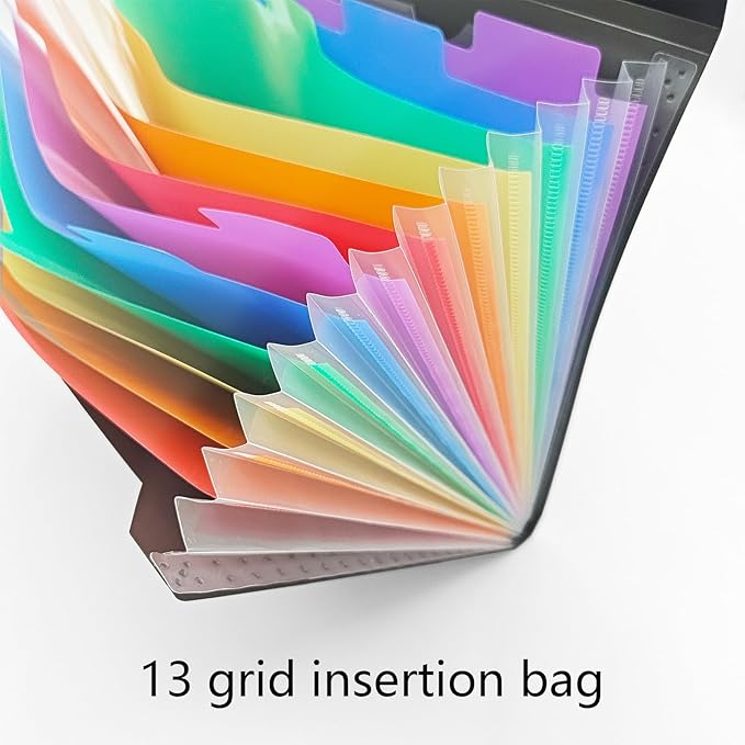 14 PCS Office Accordion File Organizer Bulk - 13 Pocket Plastics Expanding Folder with Tabs - Letter Size Loose Paper Folder for Work School Home, Student Teacher-DeskLoop Office
