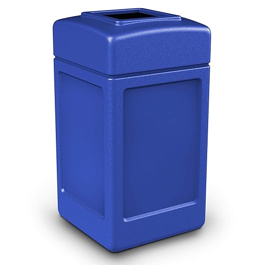 Commercial Zone Products 732104 Square Waste Container,Blue,42 Gallon-DeskLoop Office