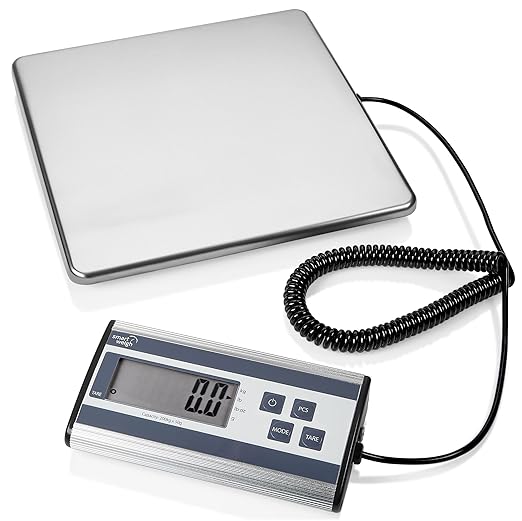 Smart Weigh 440lbs x 6 oz. Digital Heavy Duty Shipping and Postal Scale, with Durable Stainless Steel Large Platform, UPS USPS Post Office Postal Scale and Luggage Scale-DeskLoop Office