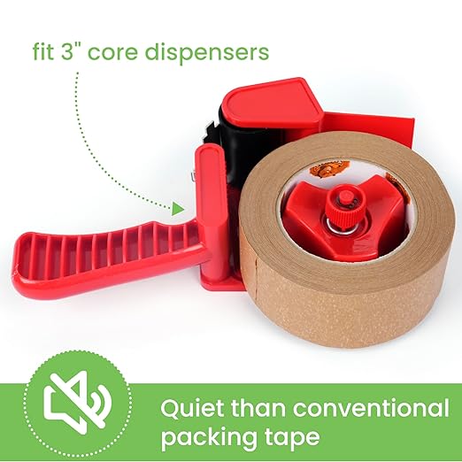 Eco-Friendly Kraft Paper Tape, Biodegradable Heavy Duty Packing Tape 2Inch x 55Yard, Recyclable Packaging Tape Self Adhesive Box Tape for Shipping, Sealing, Moving & Masking, 6Rolls-DeskLoop Office