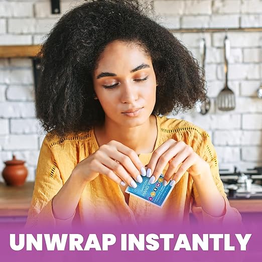 Care Touch Hand Sanitizer Wipes - 110 Hand Wipes Individually Wrapped - Travel Size - Sanitizing Wet Wipes for Home, Office & Outdoor Use-DeskLoop Office