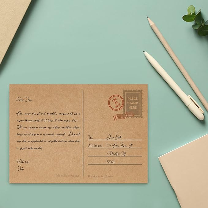 Brown Craft Cardstock 4x6 Blank Cards,Goefun 100 Pack 80lb Unruled Index Cards for Invitations, Business, Greetings, DIY-DeskLoop Office