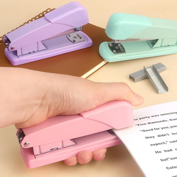 Tamaki Stapler, Office Stapler, Staplers for Desk(Pink)-DeskLoop Office