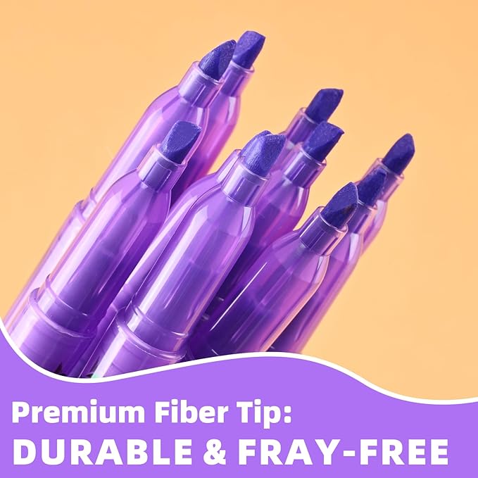 Purple Highlighters, 36 Pack, Chisel Tip Highlighter Pack, Quickly Drying, Perfect for Students Kids Adults Classroom, Office, School Supplies-DeskLoop Office
