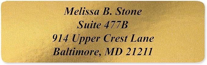 Gold Foil Personalized Return Address Labels Without Dispenser - Roll of 250 Custom Stickers-DeskLoop Office