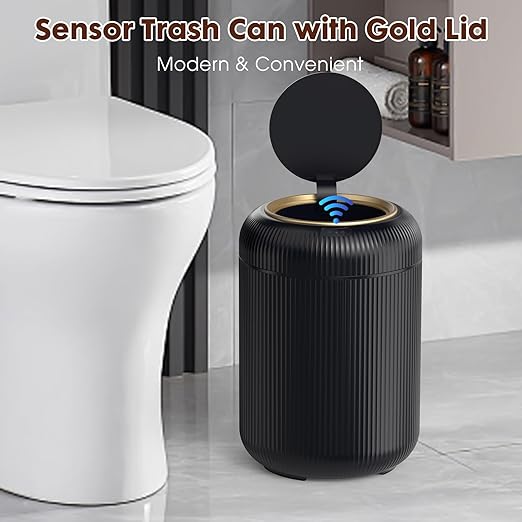 Procade Bathroom Trash Can Automatic Touchless,Motion Sensor Trash Bin,3 Gallon /11 L Smart Office Garbage can with Lid,Small Black Garbage Bin Wastebasket for Bedroom,Toilet, rv, Kitchen,Living Room-DeskLoop Office