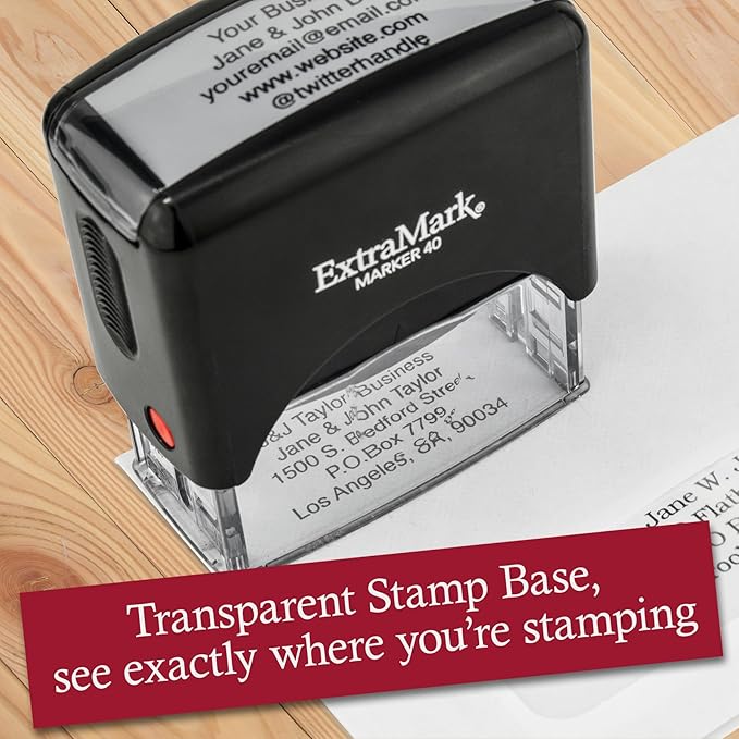 Return Address Stamp - Custom Self Inking Rubber Stamp - Personalized Stamp - Customizable Text with 15 Colors - Wedding Invitation & Housewarming Rubber Stamp-DeskLoop Office