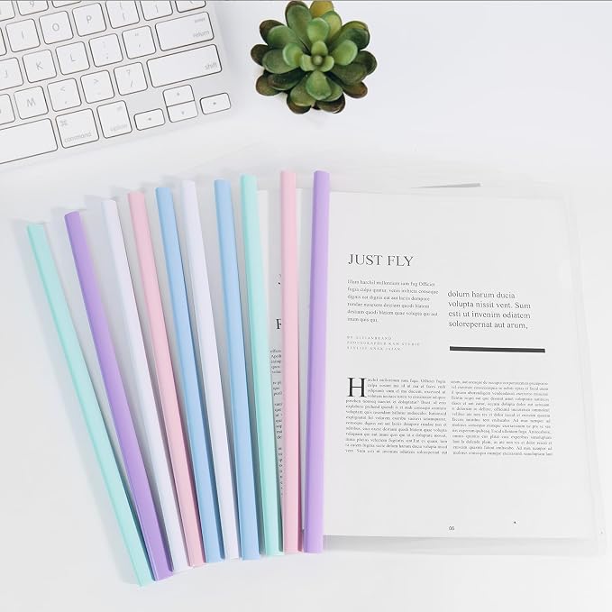 10 Sliding Bar Report Covers A4 Letter Holds 70 Sheets Multi Color | Sliding - Image 7
