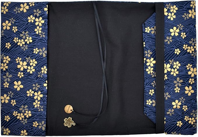 BLBMH 5.5x8.5 inch Book Covers for Paperbacks Adjustable Book Cover for Women Book Lovers Gifts Bible Novels Journal Soft Cloth Protector - Blue Sakura 8.5in-DeskLoop Office