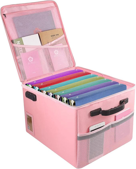 TOMKID Fireproof File Cabinet with Lock, Fireproof Document Organizer Collapsible File Box Filing Cabinet with Handle for Letter Legal Folder Certifications-DeskLoop Office