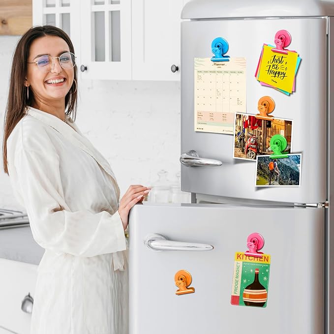 40 Pack Refrigerator Magnets with Clips, Fridge Magnets Whiteboard Magnet Clips, Teacher Classroom Must Haves,Manget Heavy Duty, Best for Photo Displays,Whiteboard,Refrigerator,Locker,Plant-DeskLoop Office